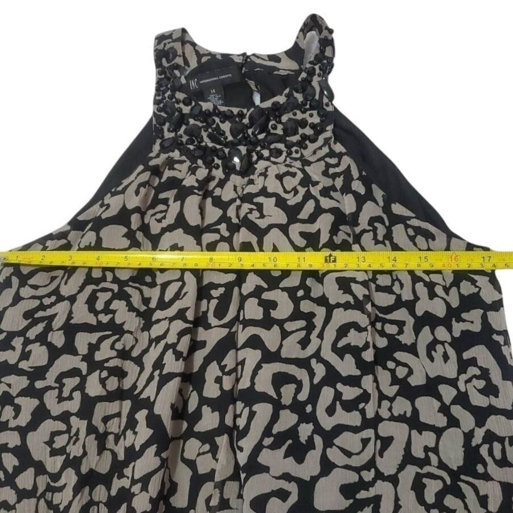 INC International Concepts Sleeveless Ruffled Abstract Print Party‎ Silk Dress14 - Picture 9 of 14